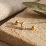 Single Cubic Piercing Gold