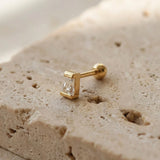 Single Cubic Piercing Gold