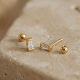 Single Cubic Piercing Gold