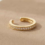 Zirkonia Single Row Earcuff Gold