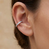 Zirkonia Single Row Earcuff Silber