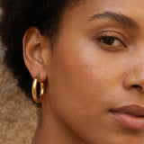 Solid Hoop Earrings Gold