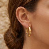 Solid Hoop Earrings Gold