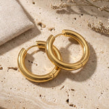 Solid Hoop Earrings Gold