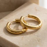 Solid Hoop Earrings Gold