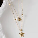 Starfish Necklace Gold
