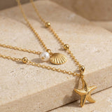 Starfish Necklace Gold