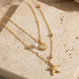 Starfish Necklace Gold