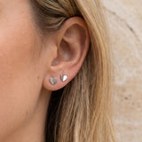 Clous d'oreilles Tiny Hearts Argent