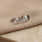 Clous d'oreilles Tiny Hearts Argent