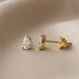 Tiny Marquise Ohrstecker Gold