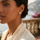 Hammered Hoop Earrings Medium Gold