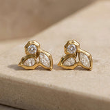 Hammered Hoop Earrings Medium Gold