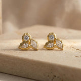 Hammered Hoop Earrings Medium Gold