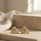 Hammered Hoop Earrings Medium Gold