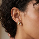 Hammered Hoop Earrings Medium Gold