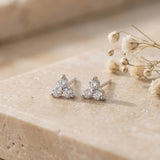 Clous d'oreilles Triconia argent