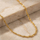 Twist Chain Necklace Gold