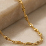 Twist Chain Necklace Gold