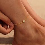 Big Paperclip Anklet Silver