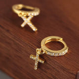 Zirkonia Cross Creolen Gold
