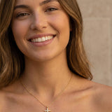 Zirkonia Cross Necklace Gold