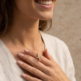 Zirkonia Cross Necklace Gold