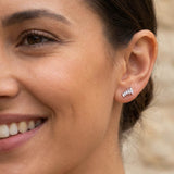 Zirkonia Leaf Ohrstecker Silber