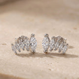 Zirkonia Leaf Ohrstecker Silber