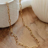 Big Paperclip Necklace Gold
