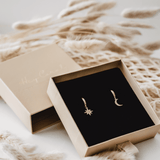 Boucles d'Oreilles Créoles Lune &amp; Étoile "Classic" Or