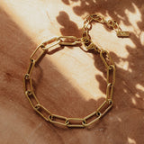 Big Paperclip Anklet Gold