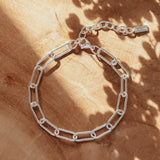 Big Paperclip Anklet Silver