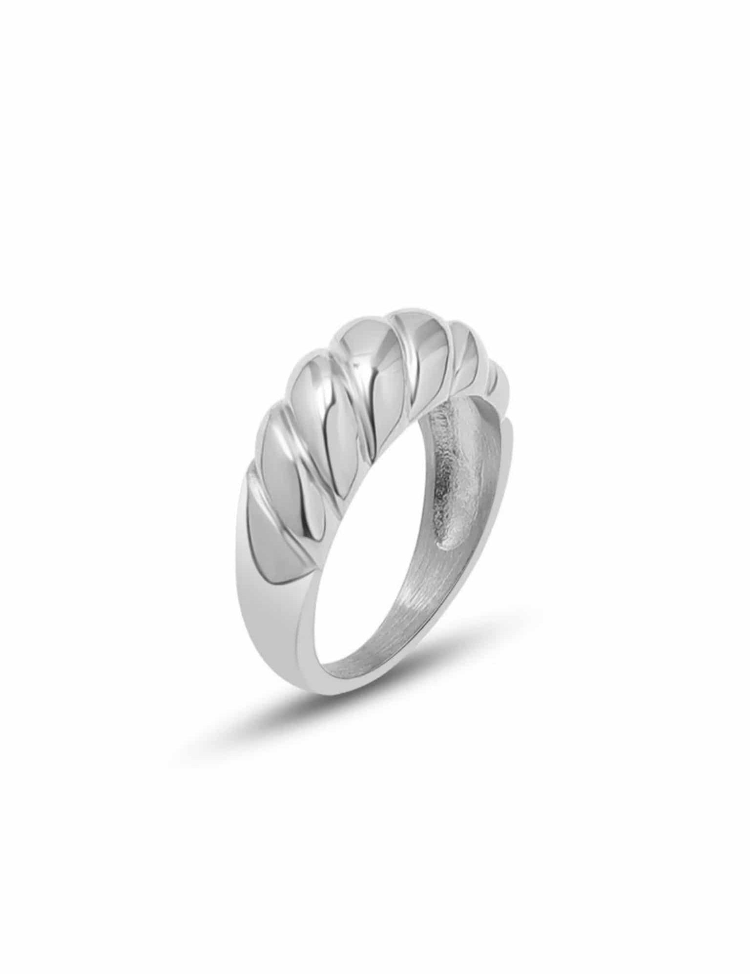 Bague croissant argent