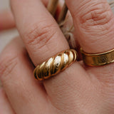 Gold croissant ring