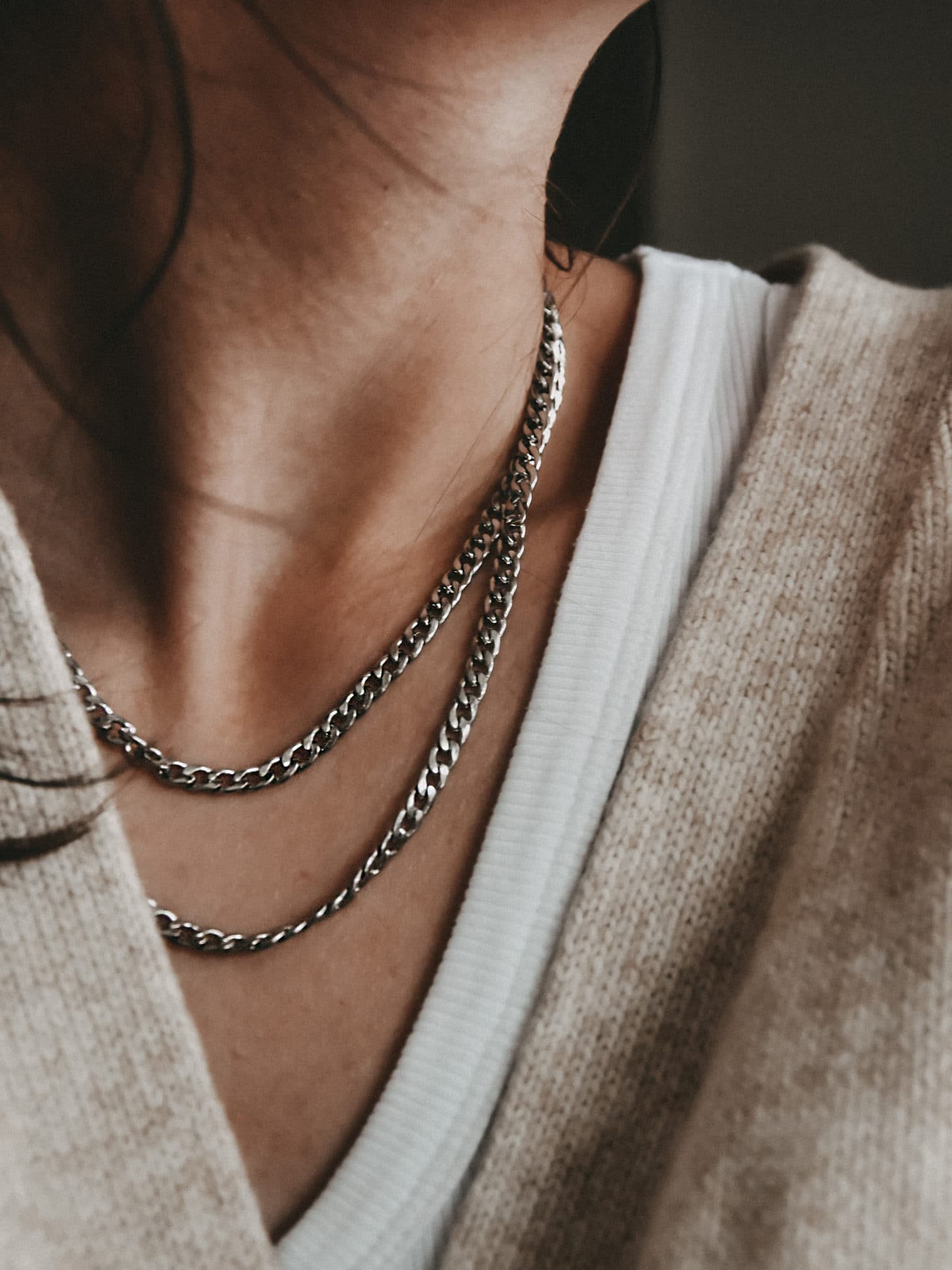 Curb Chain Necklace Silber