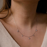 Diamond Star Necklace Silver