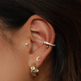 Moon stud earrings gold