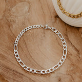 Figaro Chain Bracelet Silber