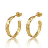 Hammered Creolen Medium Gold