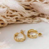 Hammered Creolen Small Gold