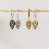 Boucles d'Oreilles Créoles Pendantes Ovales "Marrakech" Argent
