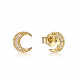 Boucles d'oreilles puces lune or