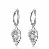 Oval Drop Hoop Earrings "Marrakech" Silver
