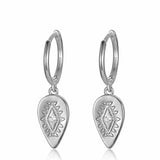 Boucles d'Oreilles Créoles Pendantes Ovales "Marrakech" Argent
