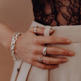 Croissant ring silver