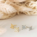 Boucles d'oreilles puces étoiles argent