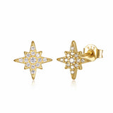 Star stud earrings gold
