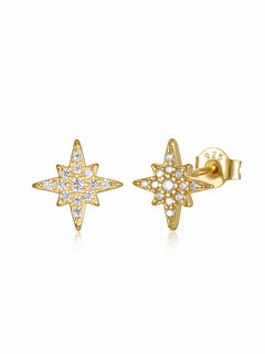 Star stud earrings gold