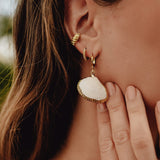 Koro Shell Hoop Earrings Gold